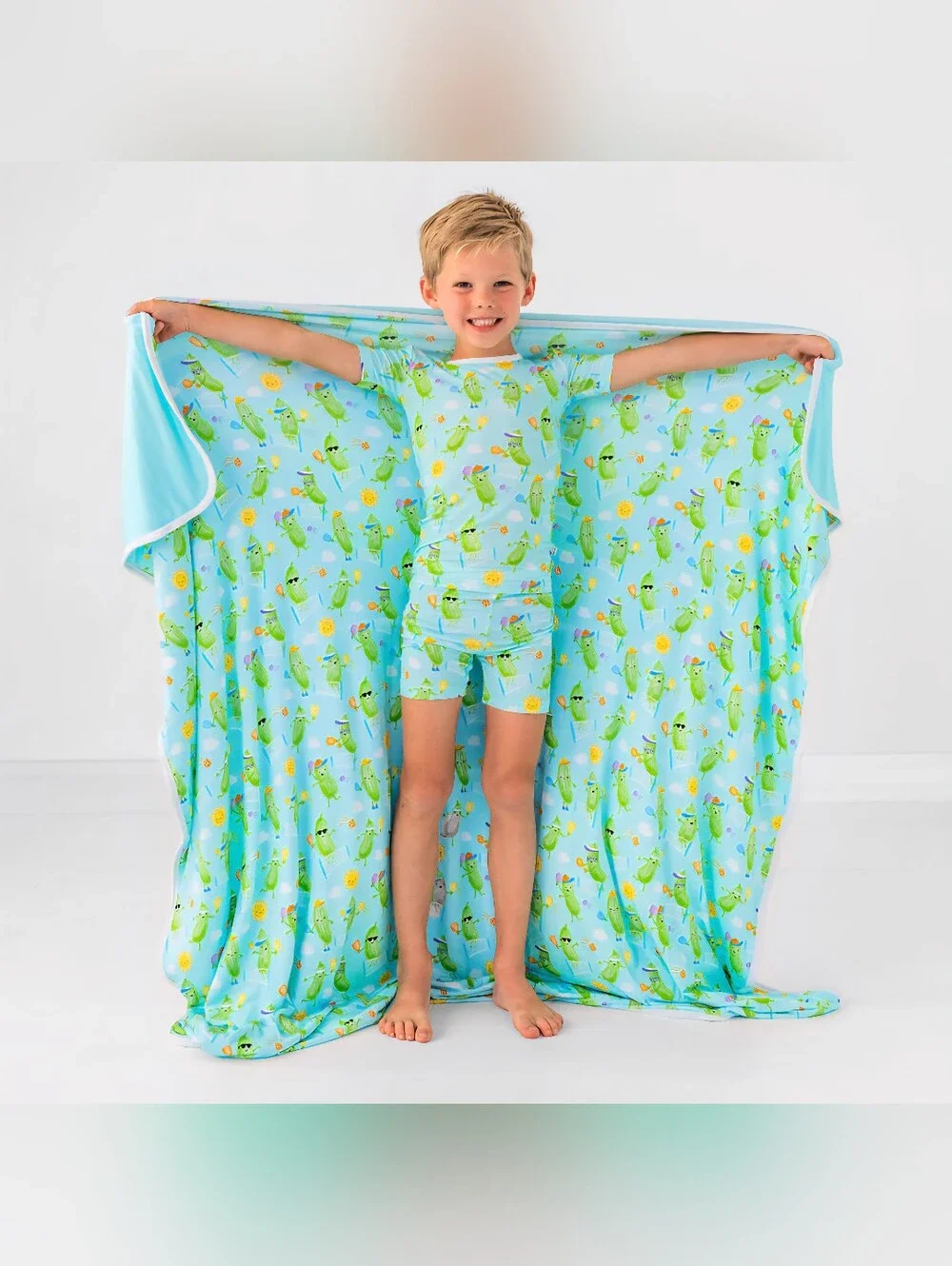 NIB Little Sleepies Limited Edition Pickle Power Large Cloud Blanket- Bamboo HTF